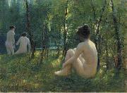 Lionel Walden The Bathers, oil painting by Lionel Walden, Spain oil painting artist